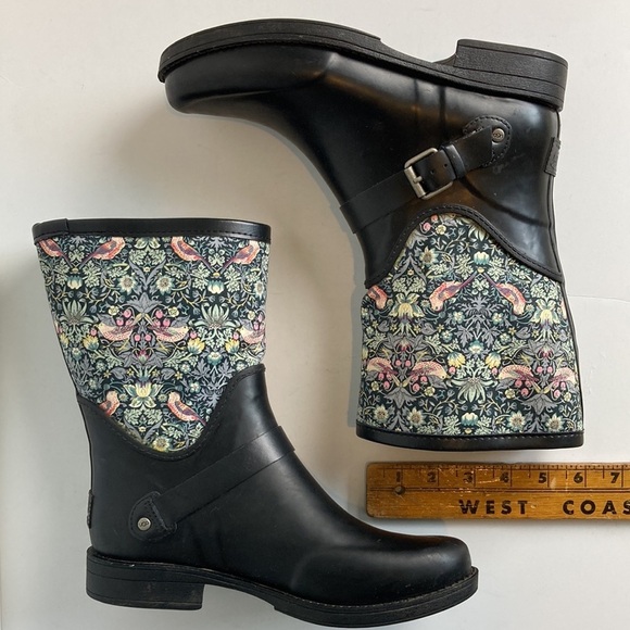 UGG Sivada Strawberry Thief Liberty Print Rain Boot 7 Wellies Collab Winter Cozy - Picture 16 of 16